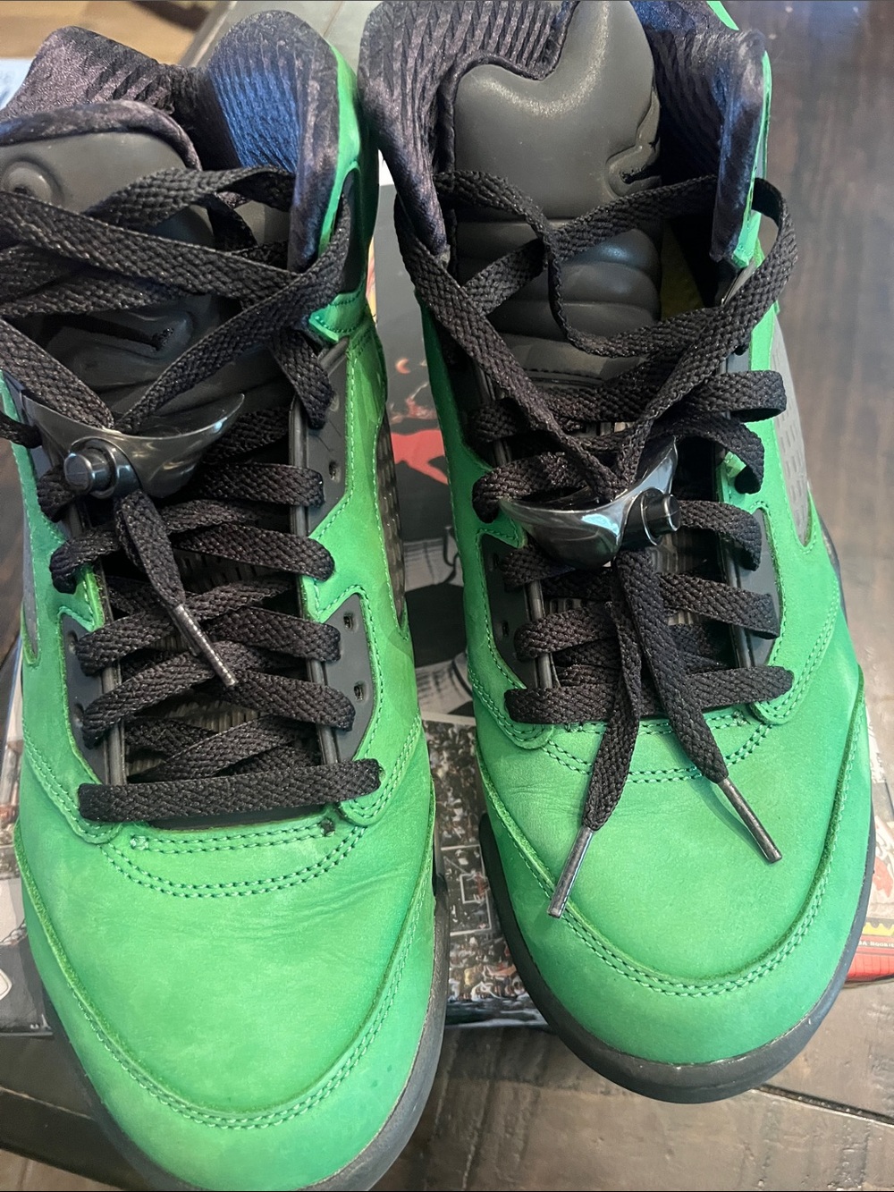 Jordan 5 Retro SE OregonGreen and Black High-Top Men Sneakers